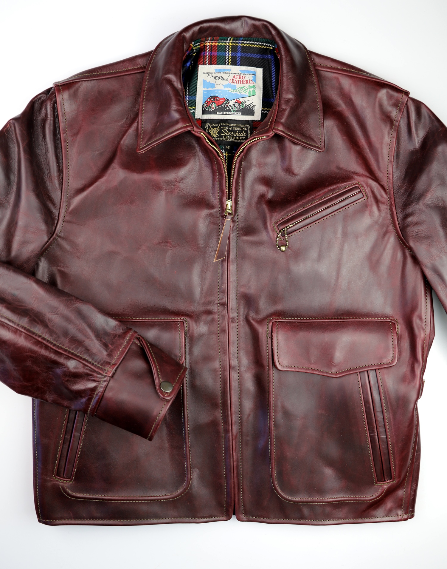 Aero Half Belt Deluxe Cordovan CXL Steerhide YX7 front.jpg