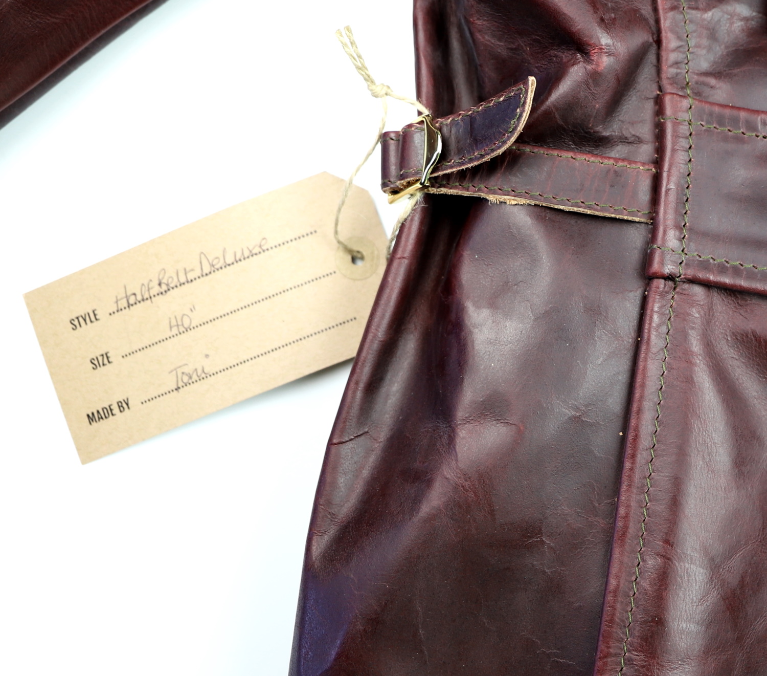 Aero Half Belt Deluxe Cordovan CXL Steerhide YX7 name tag.jpg