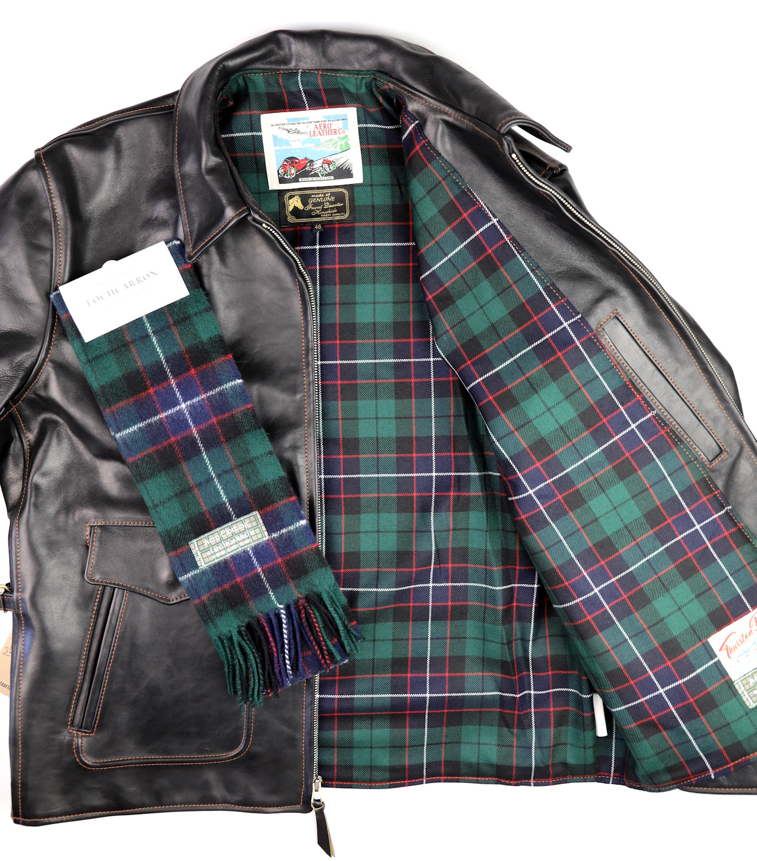 Aero Half Belt Deluxe Tumbled Black CXL FQHH Mitchell Modern tartan and scarf.jpg