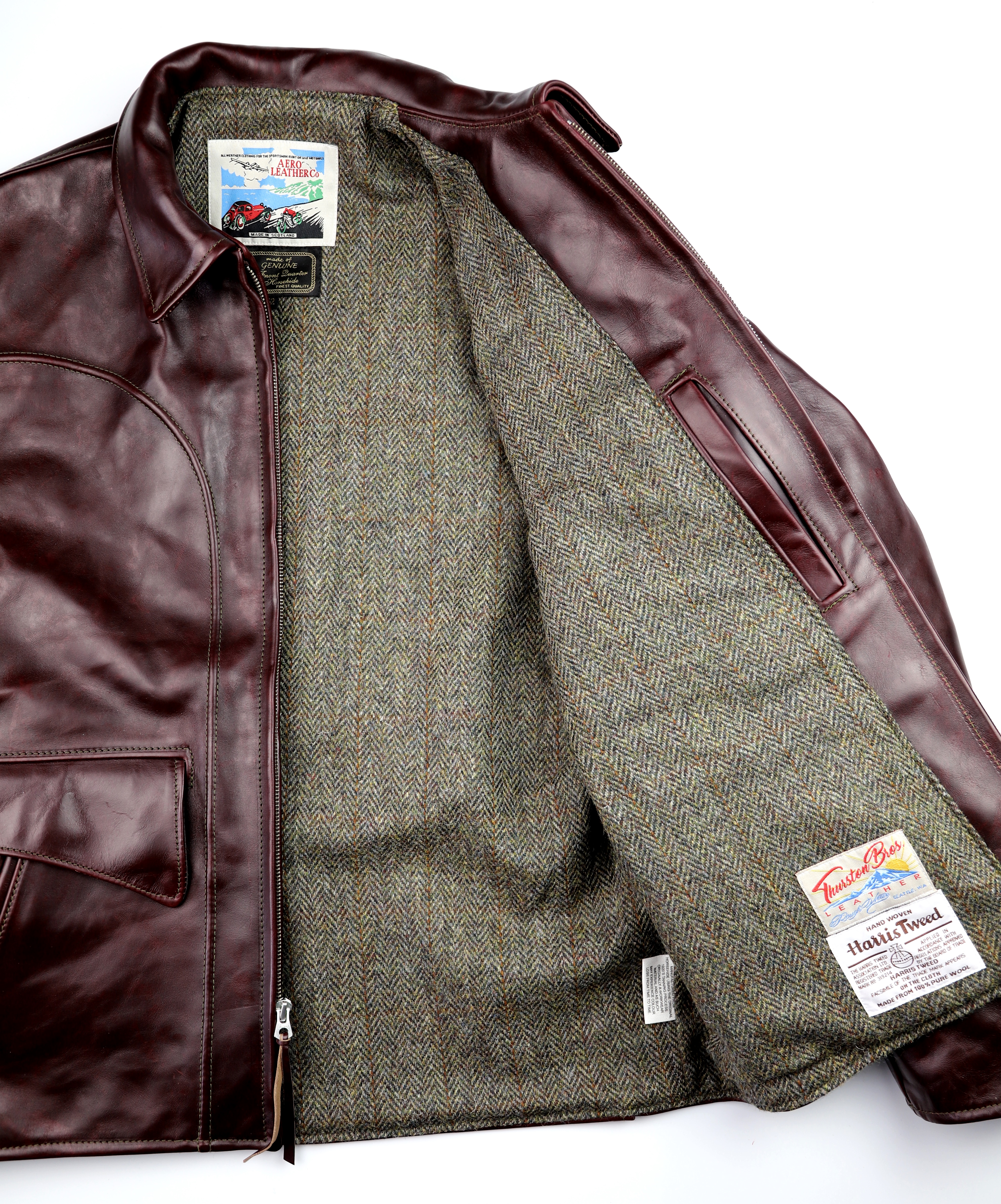 Aero Hercules Cordovan CXL FQHH SNU6 North Sea Herringbone Harris Tweed lining.jpg