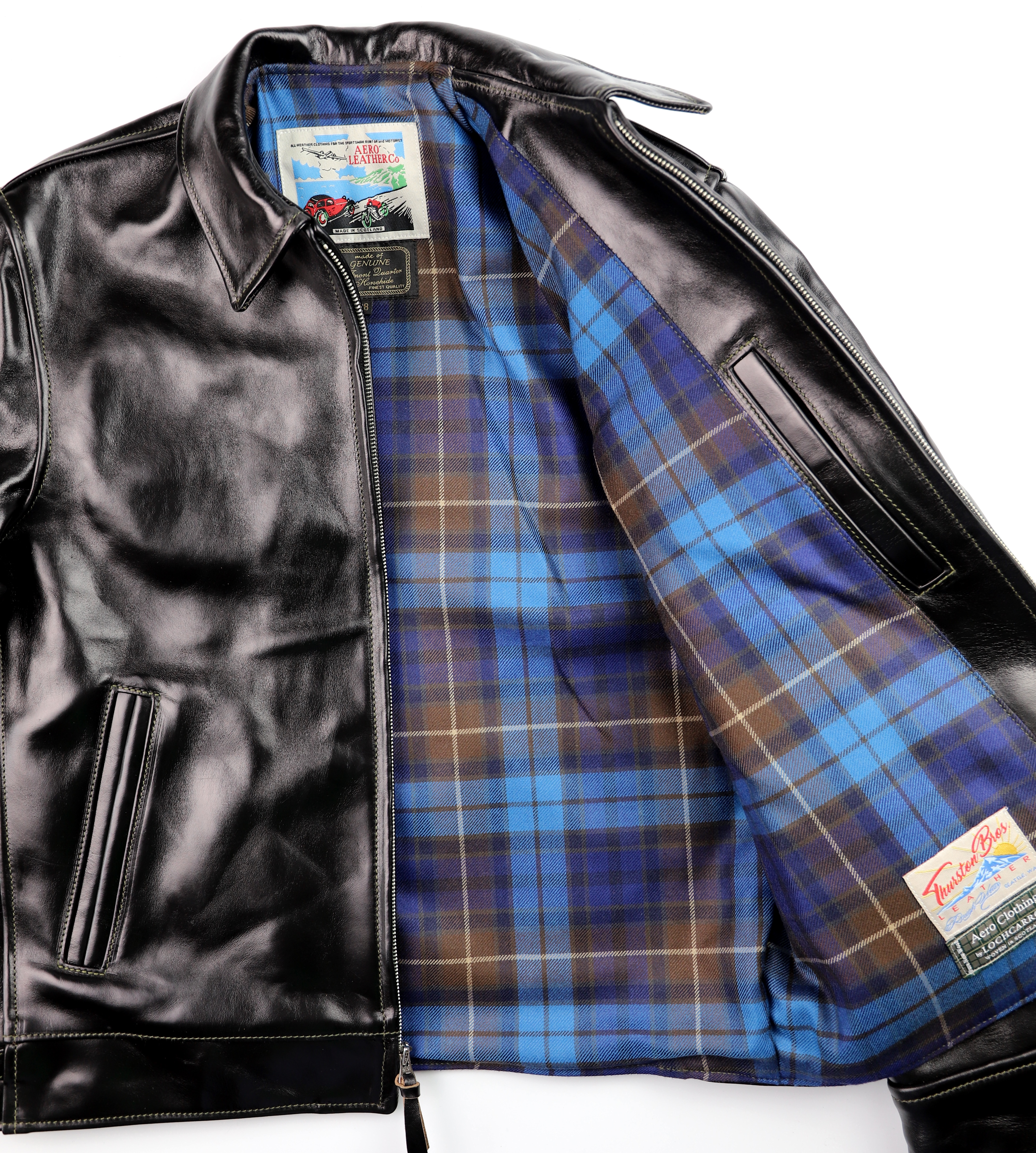 Aero Highwayman Black CXl FQHH 2NJ Buchanon Blue tartan lining.jpg