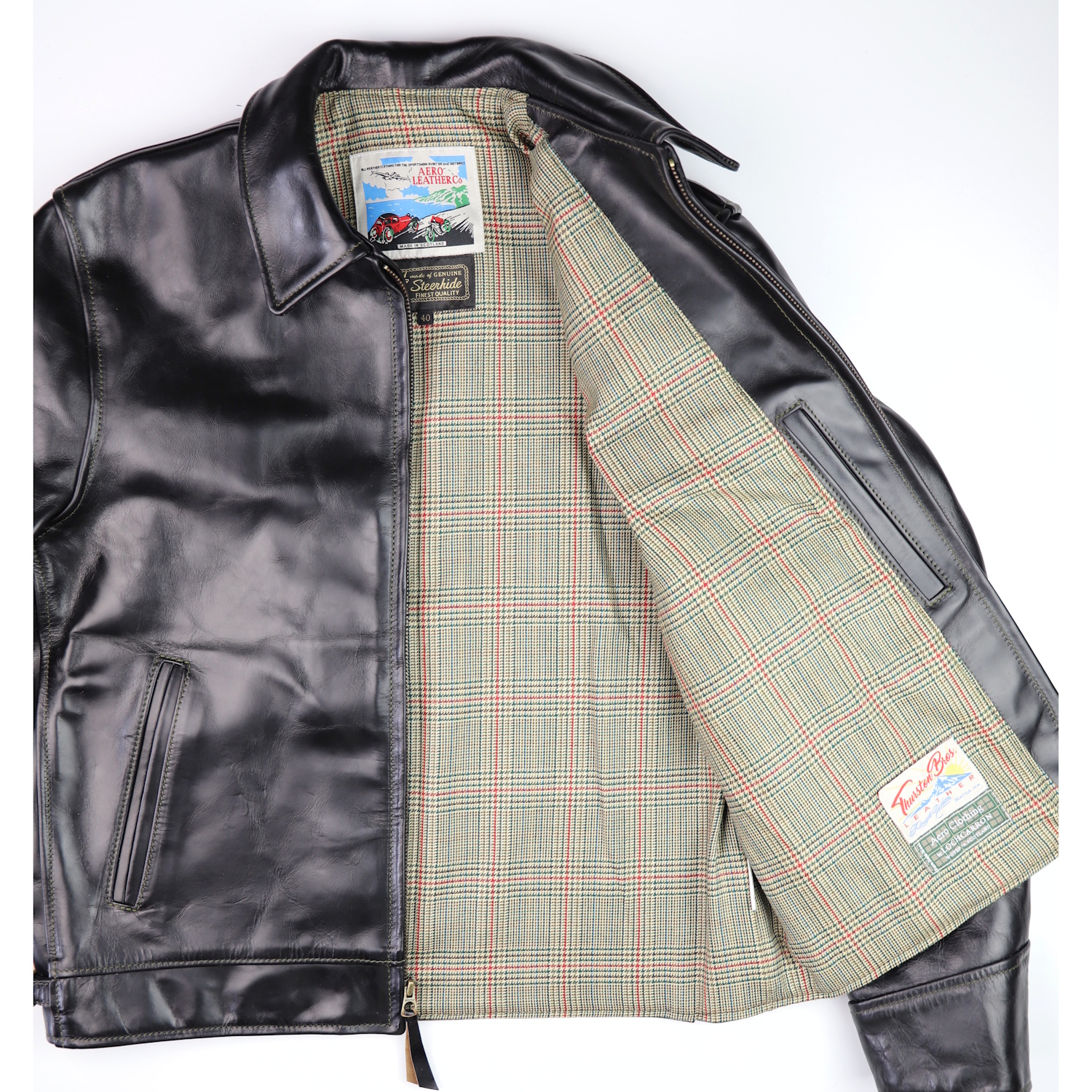 Aero Highwayman Black CXL Steerhide ZP2 Minto Check wool lining IG square.jpg