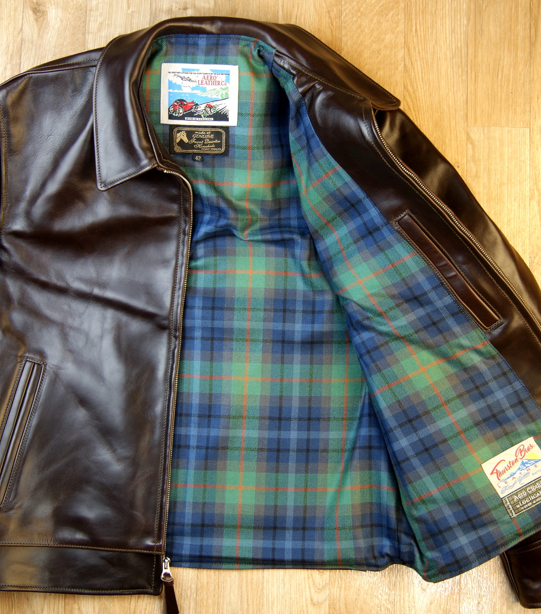 Aero Highwayman Brown CXL FQHH CH8 New York City tartan lining.jpg