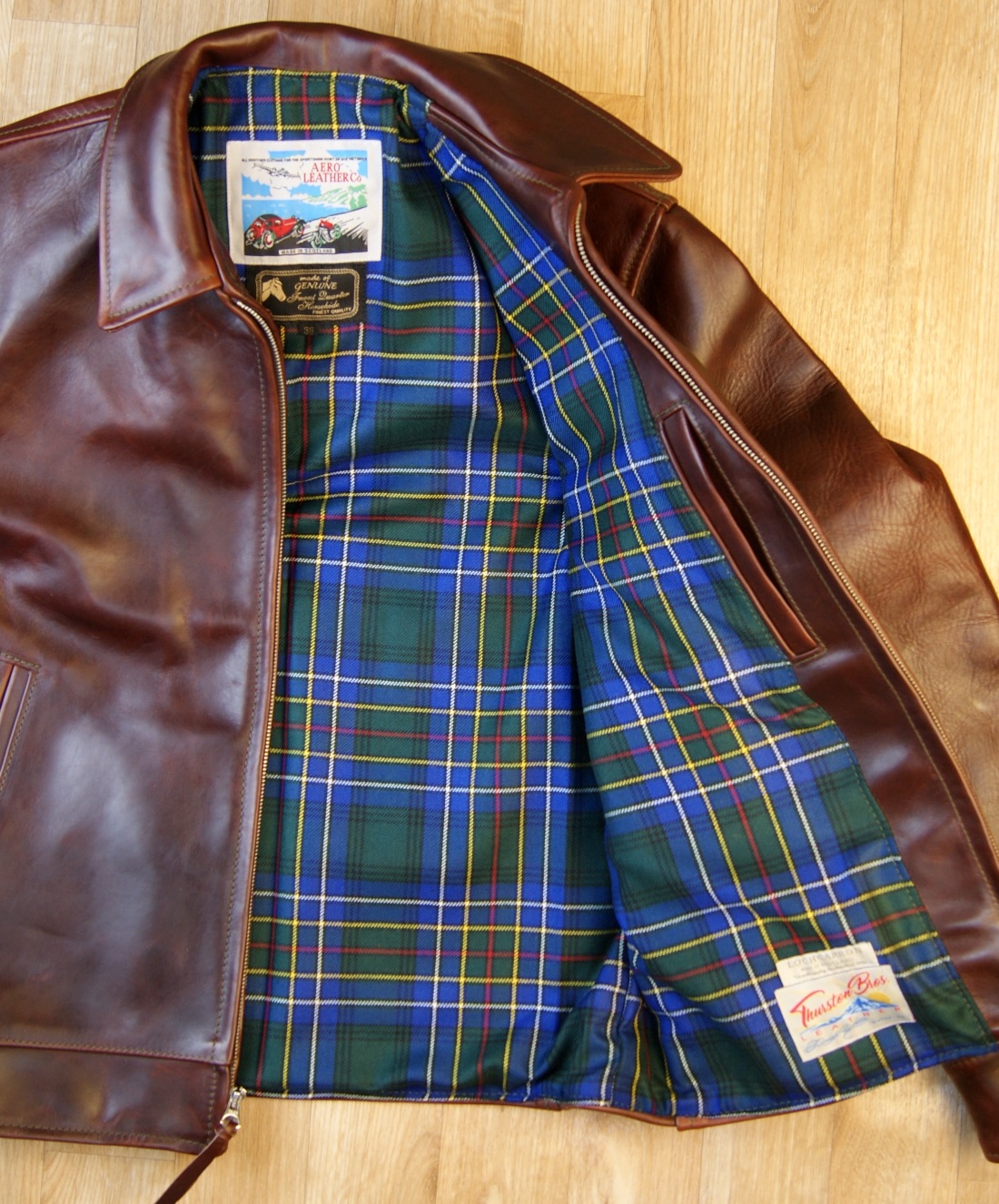 Aero Highwayman Brown CXL FQHH DV9 Cockburn Modern tartan lining.jpg