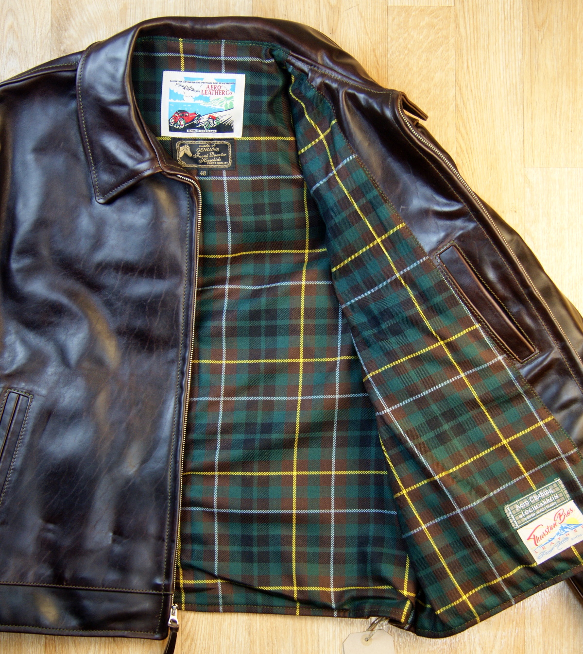 Aero Highwayman Brown CXL FQHH ENQ Buchanon Hunting Modern tartan lining.jpg