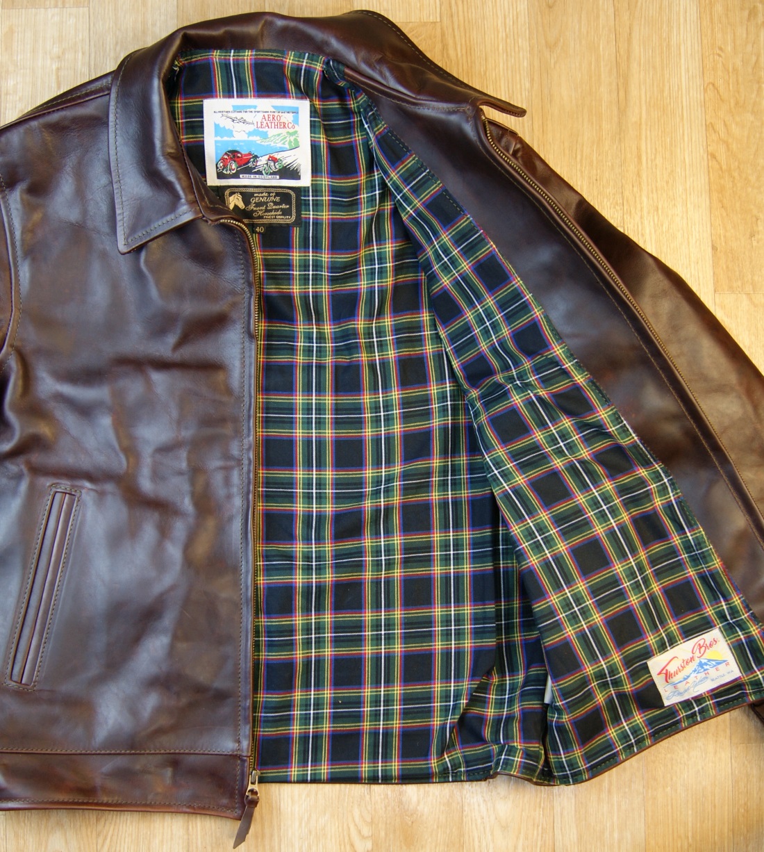 Aero Highwayman Brown CXL FQHH KS9 Lanark cotton tartan lining.jpg