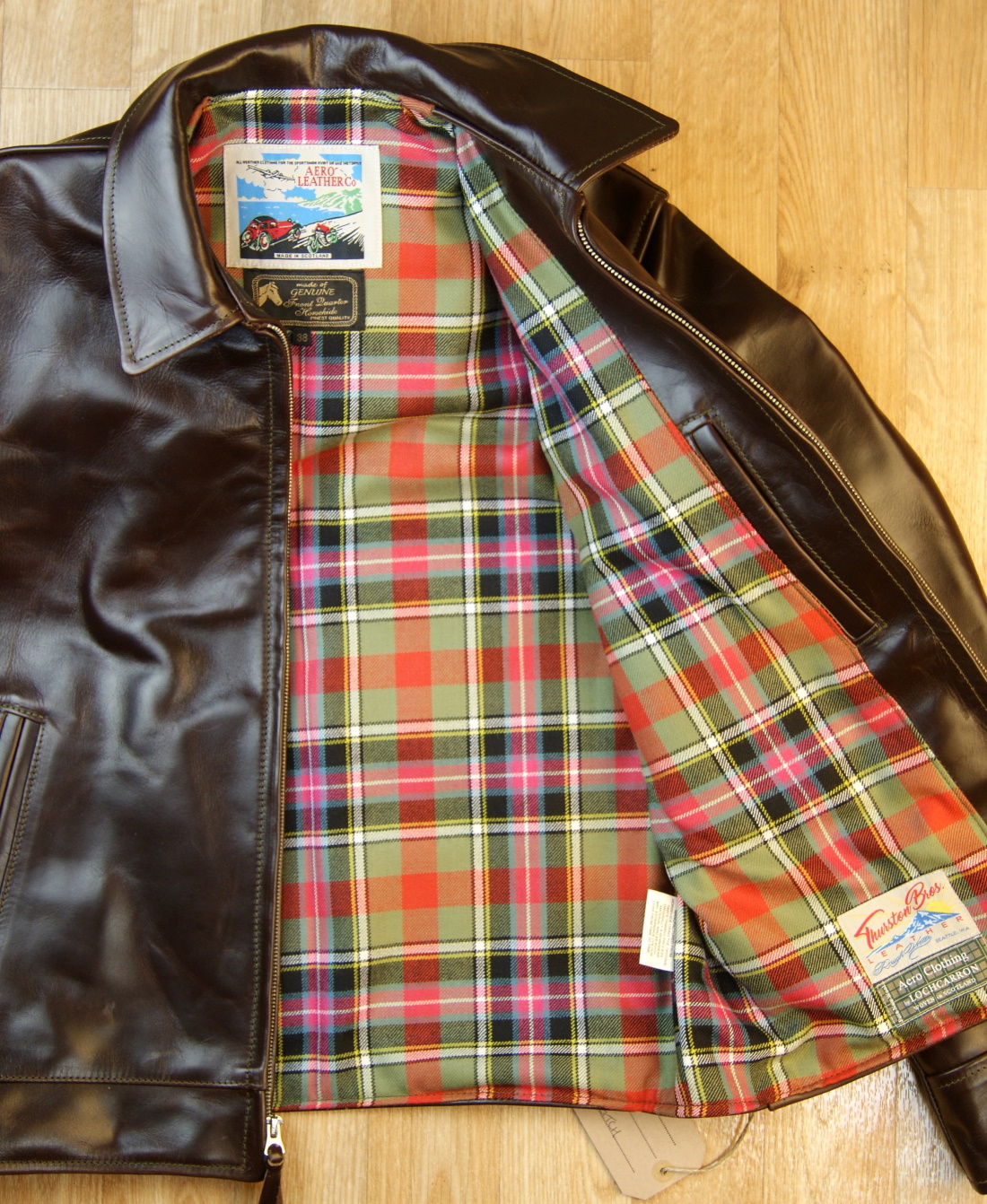 Aero Highwayman Brown CXL FQHH SPX Bruce of Kinnaird Ancient tartan lining.jpg