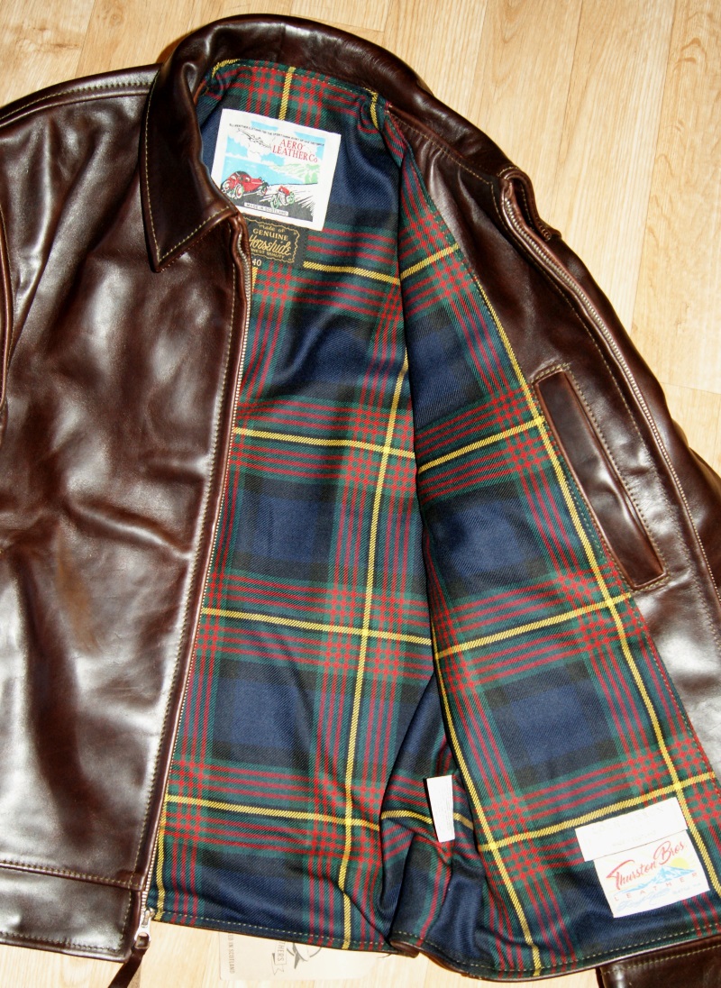 Aero Highwayman Brown CXL FQHH VB22 size 40 Muir Modern tartan lining.jpg