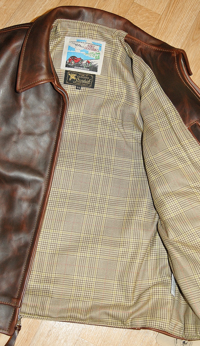 Aero Highwayman Brown CXL Steerhide 44 Crail Check Tweed lining.jpg