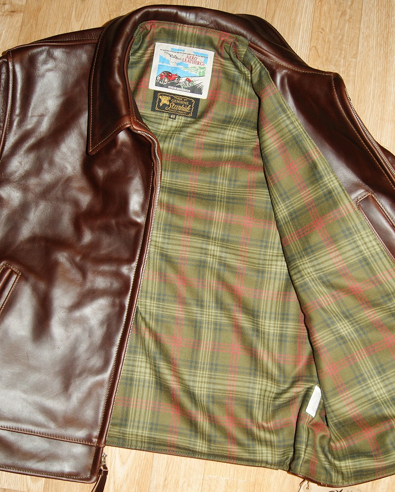 Aero Highwayman Brown CXL Steerhide 48 Ross Hunting Weathered tartan lining.jpg