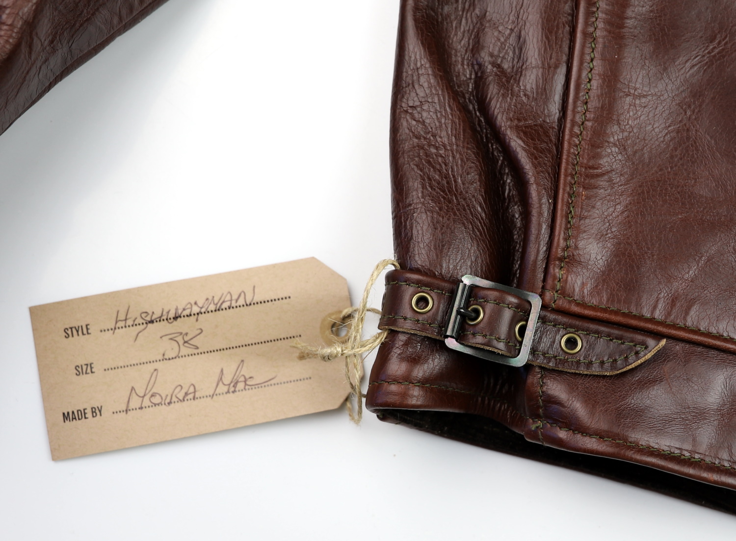 Aero Highwayman Brown CXL Steerhide KW9 name tag.jpg