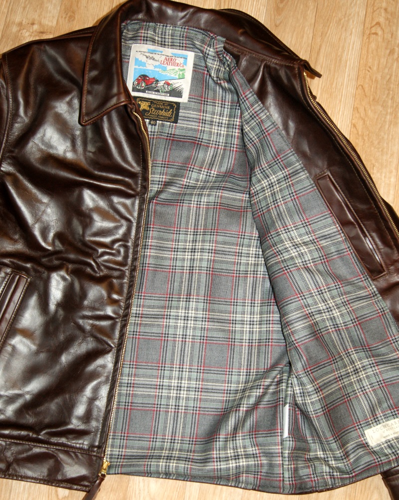 Aero Highwayman Brown CXL Steerhide S4 Plockton Check Tweed wool lining.jpg