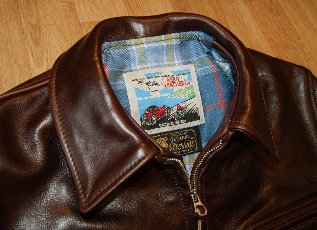 Aero Highwayman Brown CXL Steerhide size 42 X72 tag.jpg