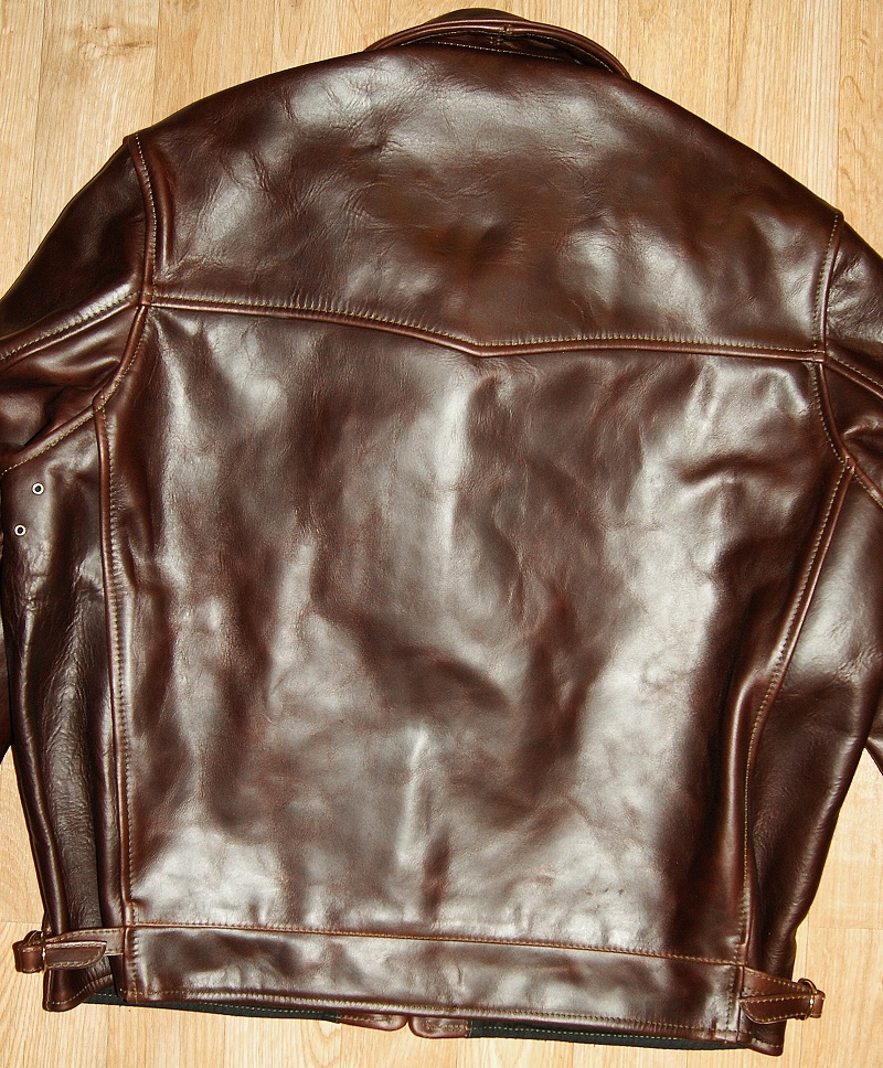 Aero Highwayman Brown CXL Steerhide Zip-Sleeve Highwayman back.jpg