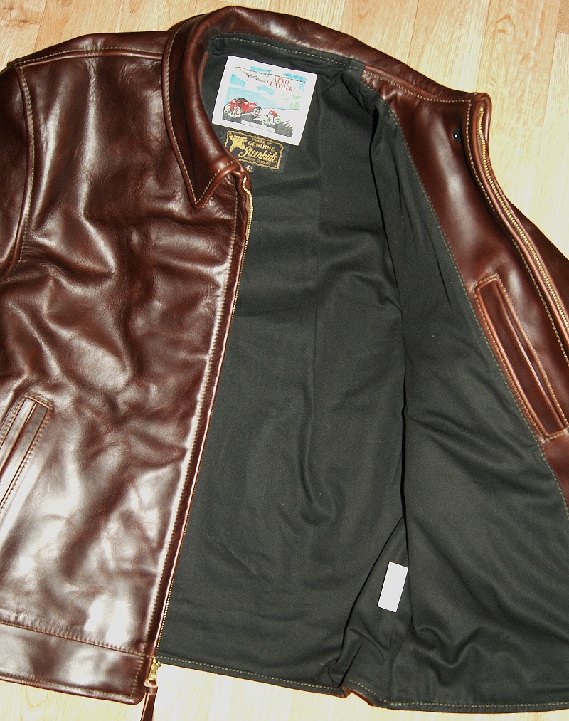 Aero Highwayman Brown CXL Steerhide Zip-Sleeve Highwayman cotton drill lining.jpg