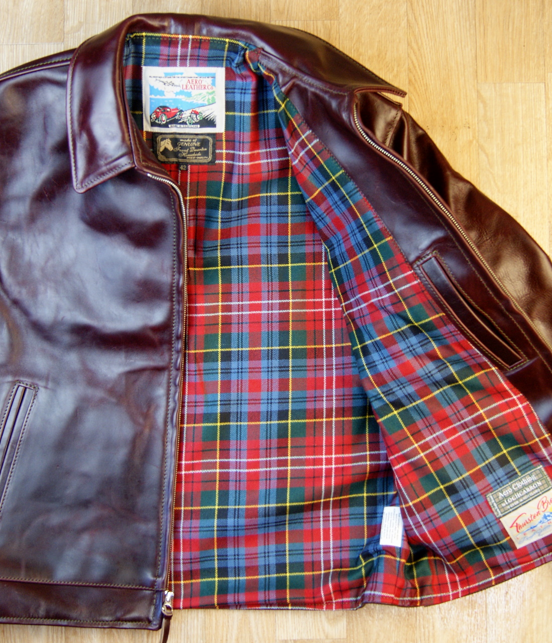 Aero Highwayman Cordovan CXL FQHH NC7 Caledonia Modern tartan lining.jpg