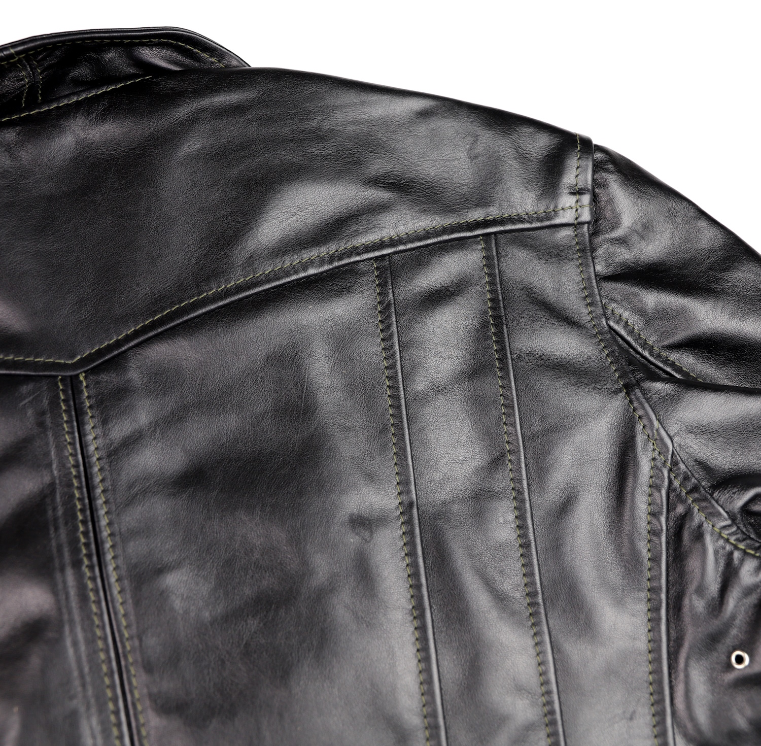 Aero Hooch Hauler Black Pinnacle Horsehide upper back.jpg