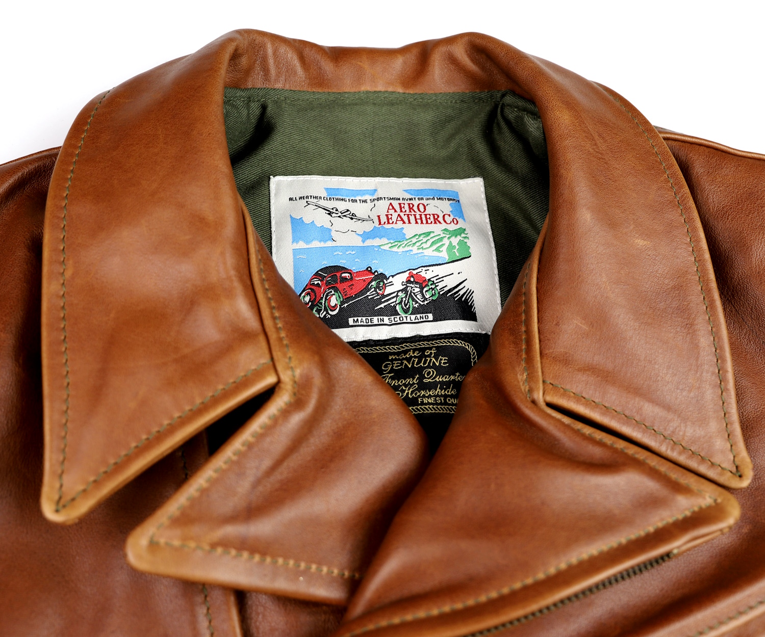 Aero Hooch Hauler Cognac Pinnacle Horsehide tag.jpg