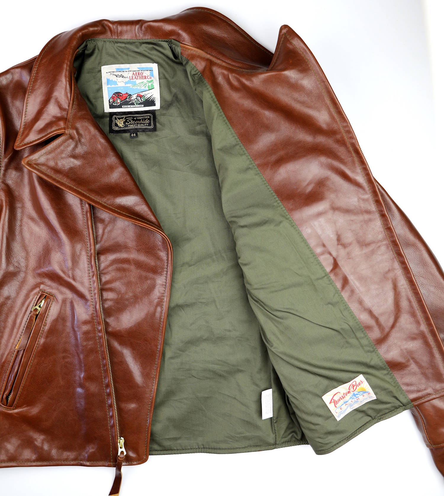 Aero Hooch Hauler D-Pocket Russet Badalassi olive cotton sateen lining.jpg