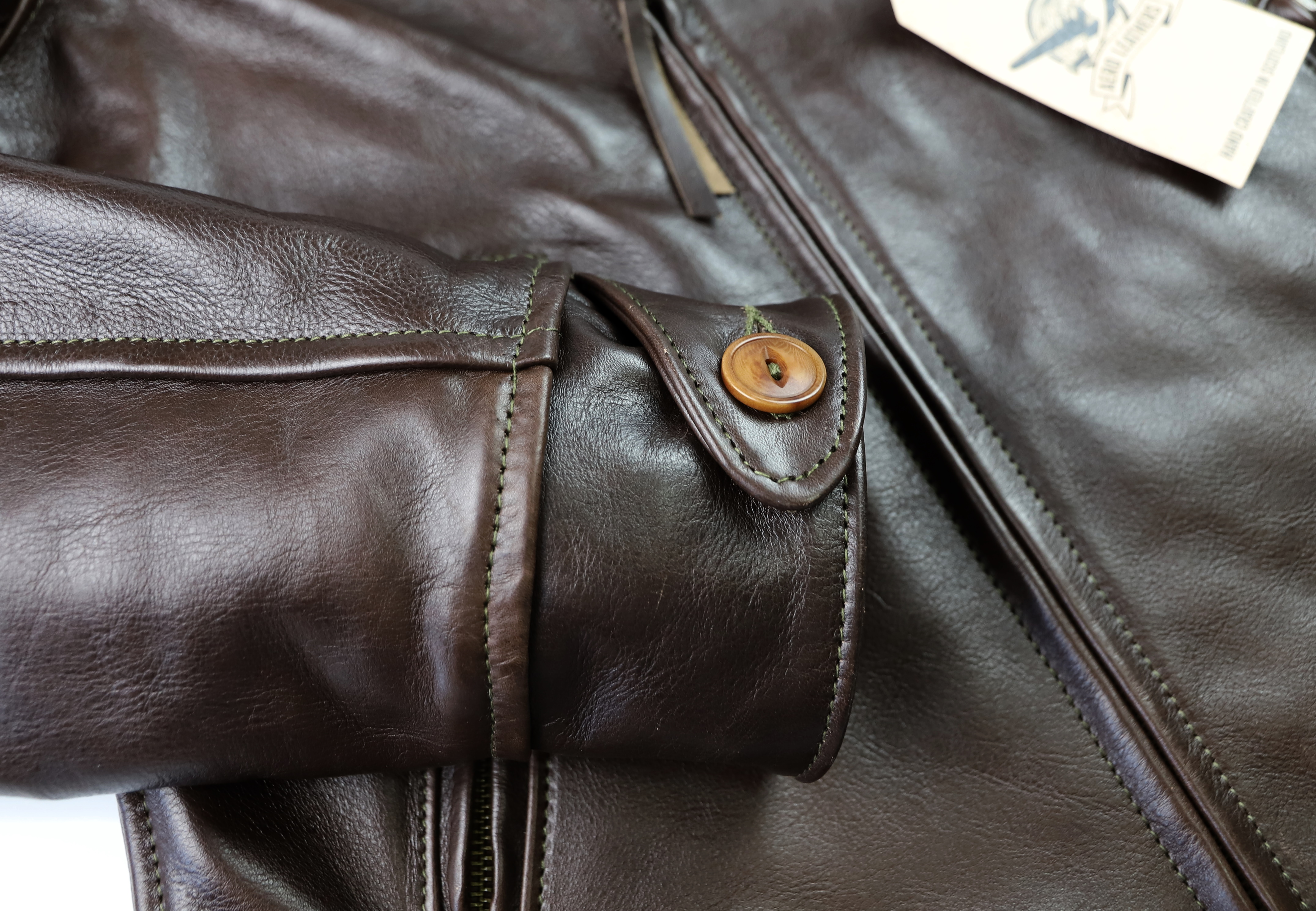 Aero Hooch Hauler Dark Seal Vicenza Horsehide ALW1 button cuff.jpg