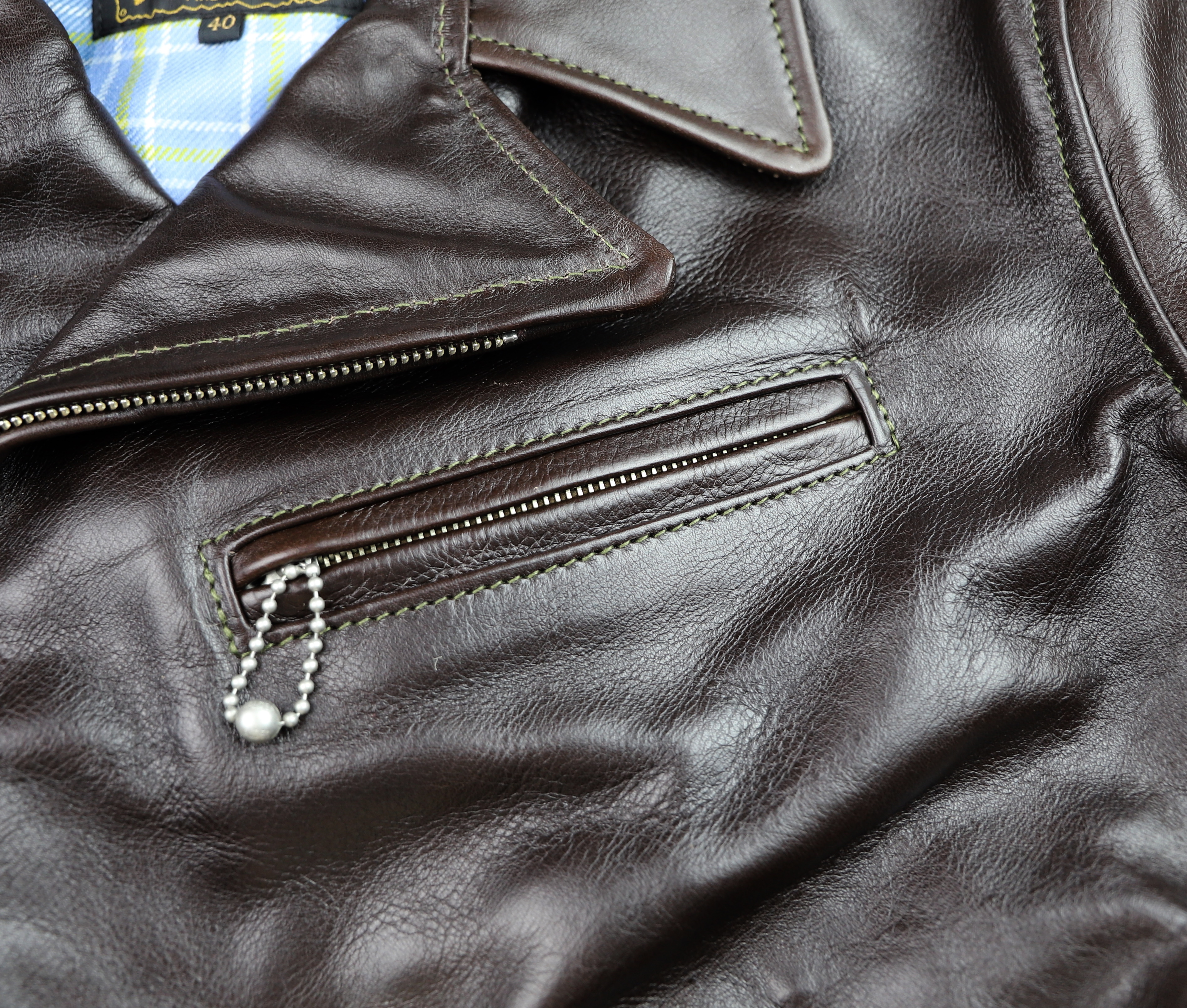 Aero Hooch Hauler Dark Seal Vicenza Horsehide LDU6 chest pocket.jpg