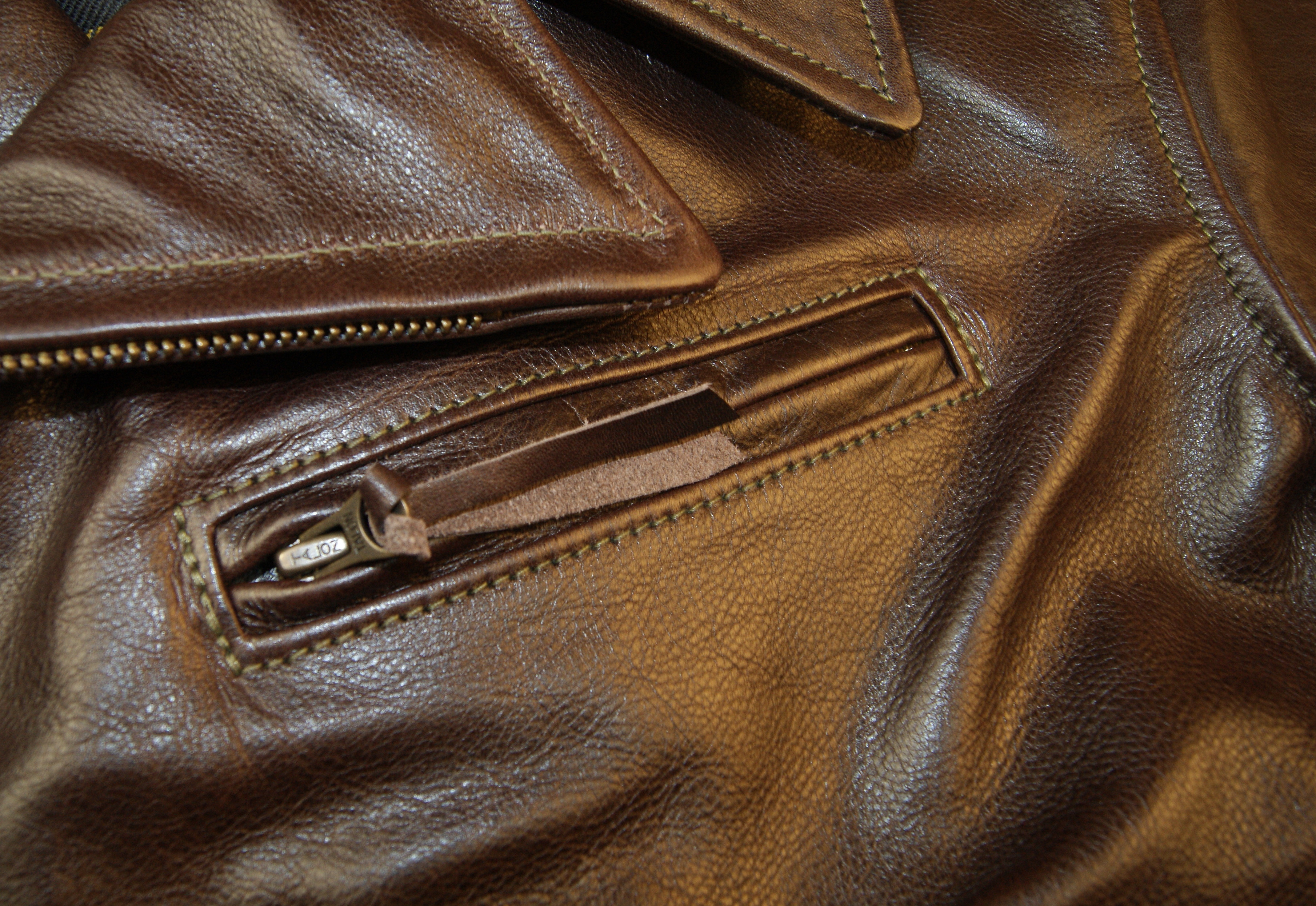 Aero Hooch Hauler Dark Seal Vicenza Horsehide LPO3 chest pocket.jpg