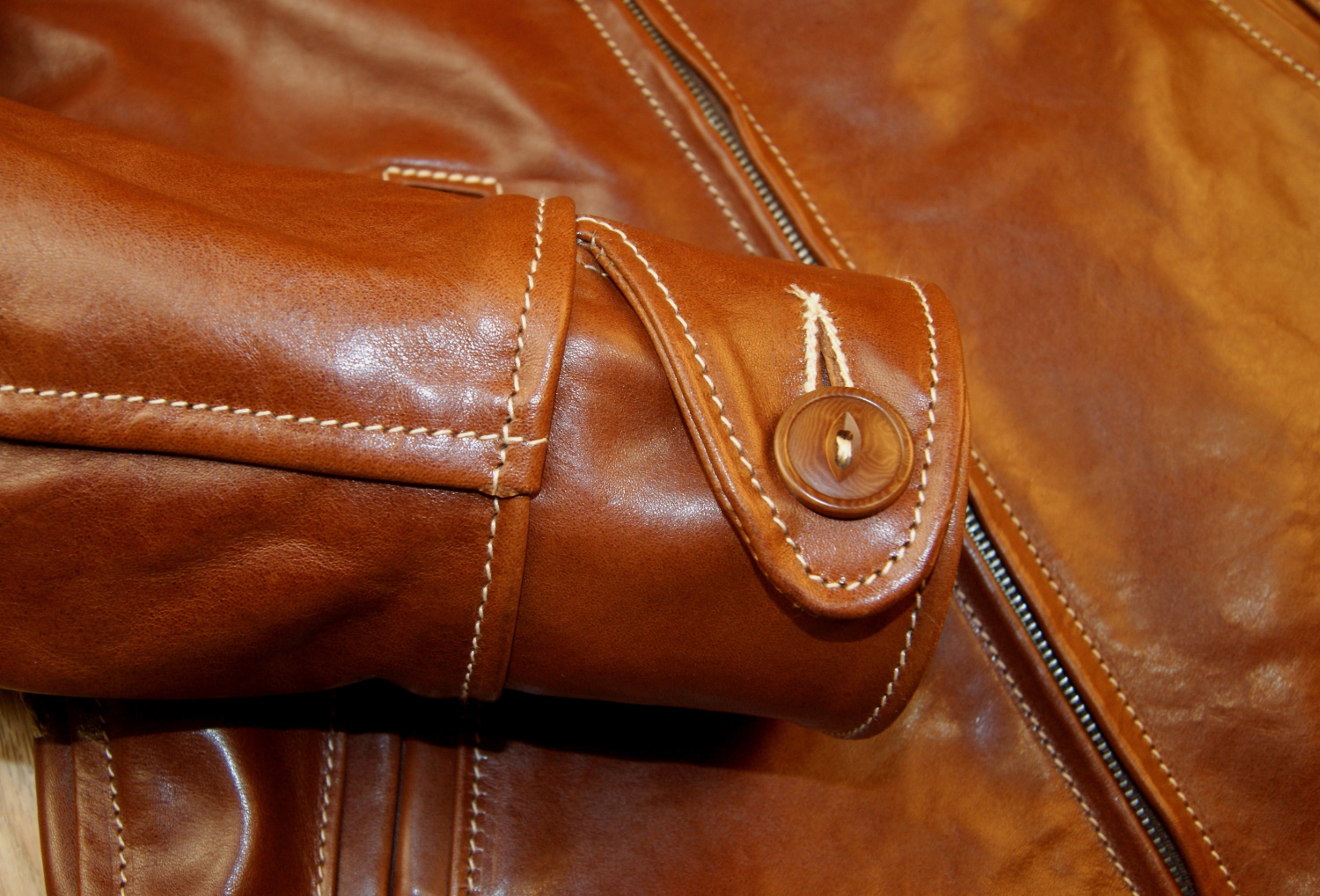 Aero Hooch Hauler Russet Badalassi Cowhide button cuff.jpg