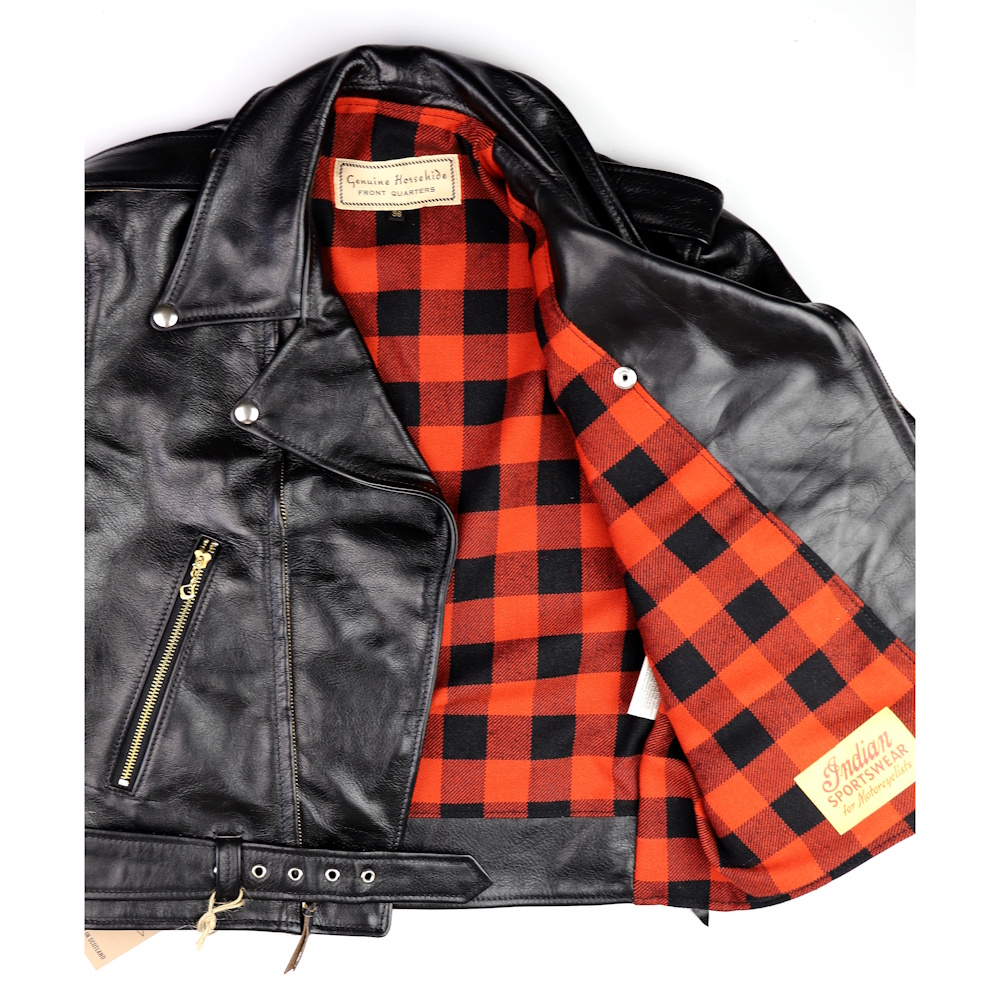 Aero Indian Ranger Black Vicenza Horsehide GA2 Rob Roy heavyweight tartan lining.jpg