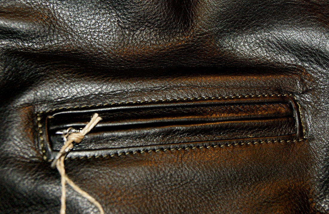 Aero Long Half Belt Blackened Brown Vicenza Horsehide chest pocket.jpg