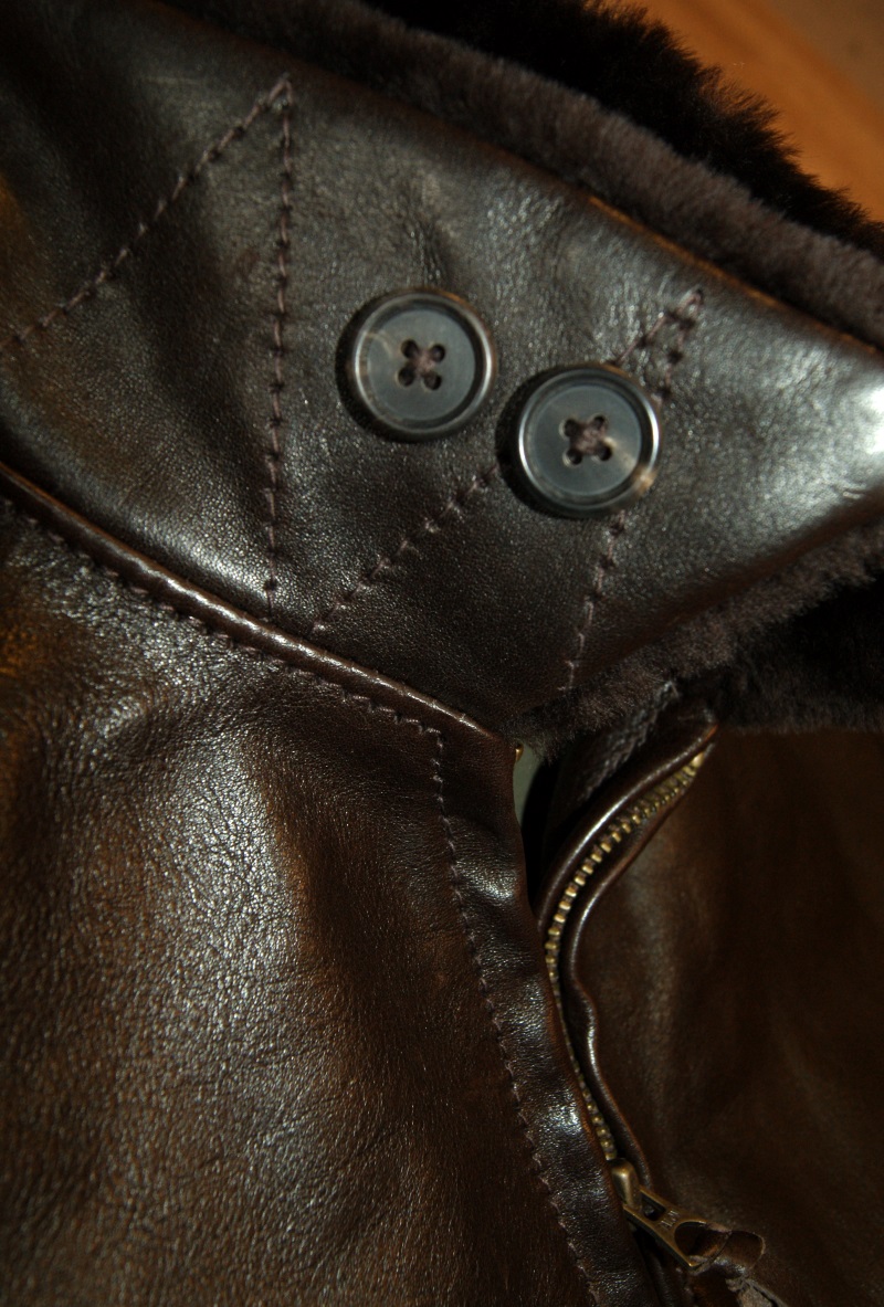 Aero M422a Dark Seal Vicenza Horsehide sz 42 buttons on collar.jpg