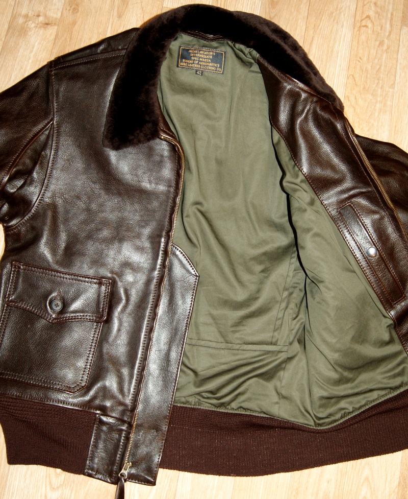 Aero M422a Dark Seal Vicenza Horsehide sz 42 olive sateen lining.jpg