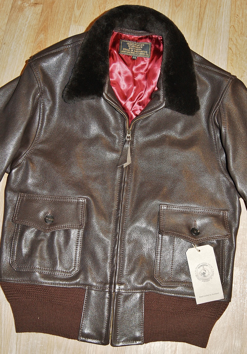 Aero M422a Seal Goatskin Dark Brown fur collar front smaller.jpg