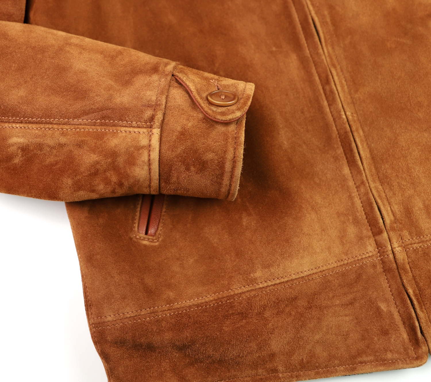 Aero Majestic Rust Goatskin Suede Gently Worn 44 button cuff.jpg