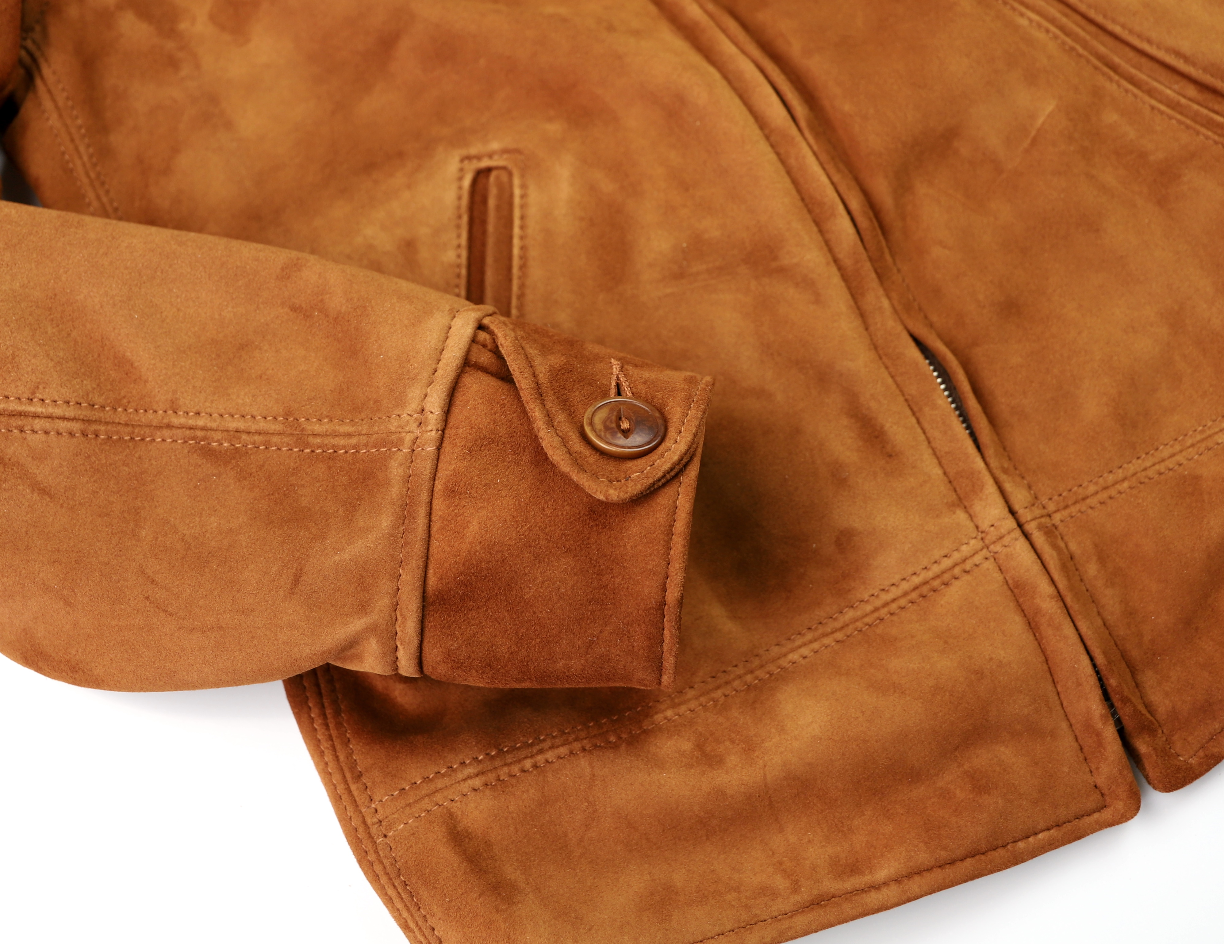 Aero Majestic Rust Suede Goatskin button cuff.jpg