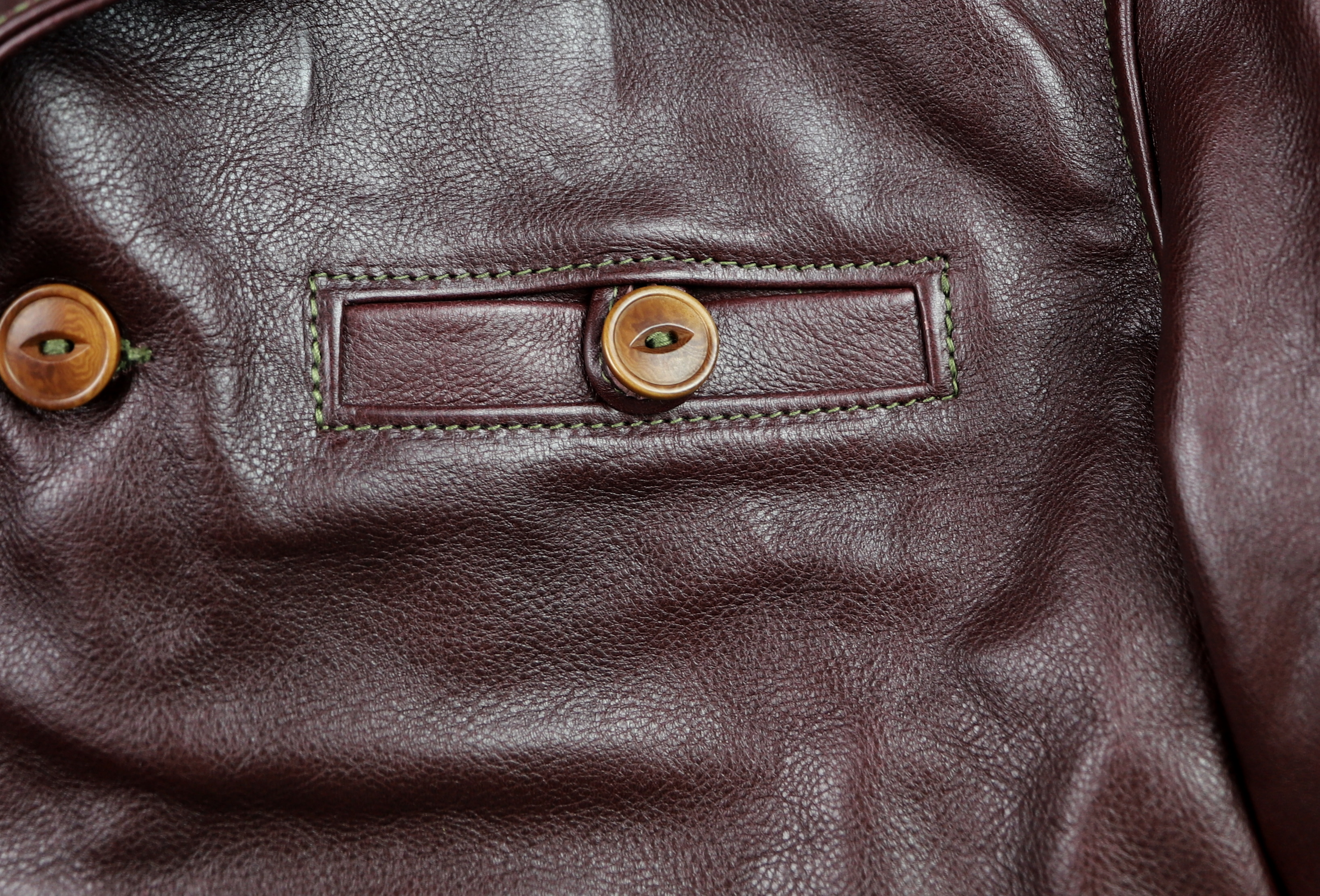 Aero Maxwell Cordovan Vicenza Horsehide chest pocket.jpg