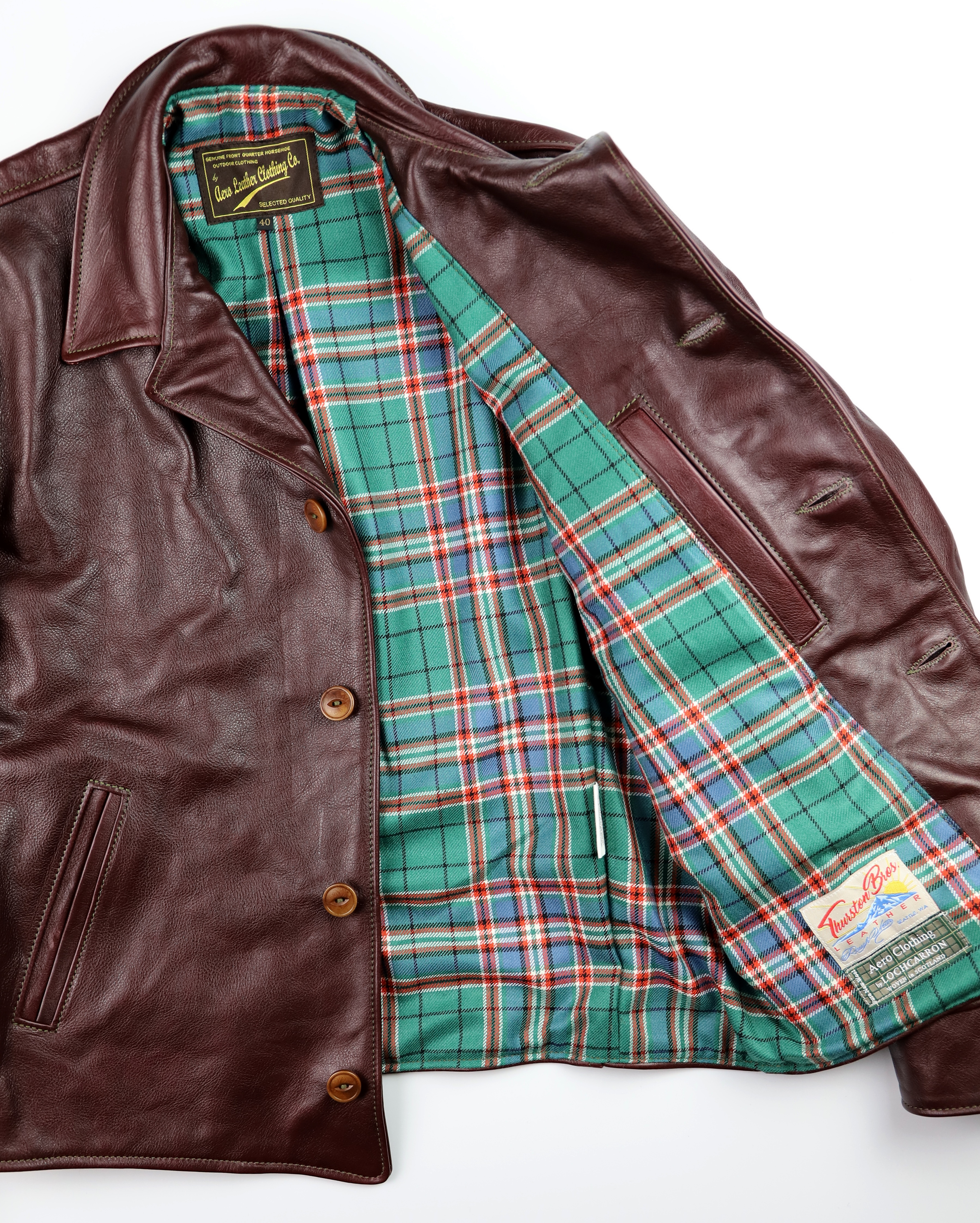 Aero Maxwell Cordovan Vicenza Horsehide MacFarlane Hunting Ancient tartan lining.jpg