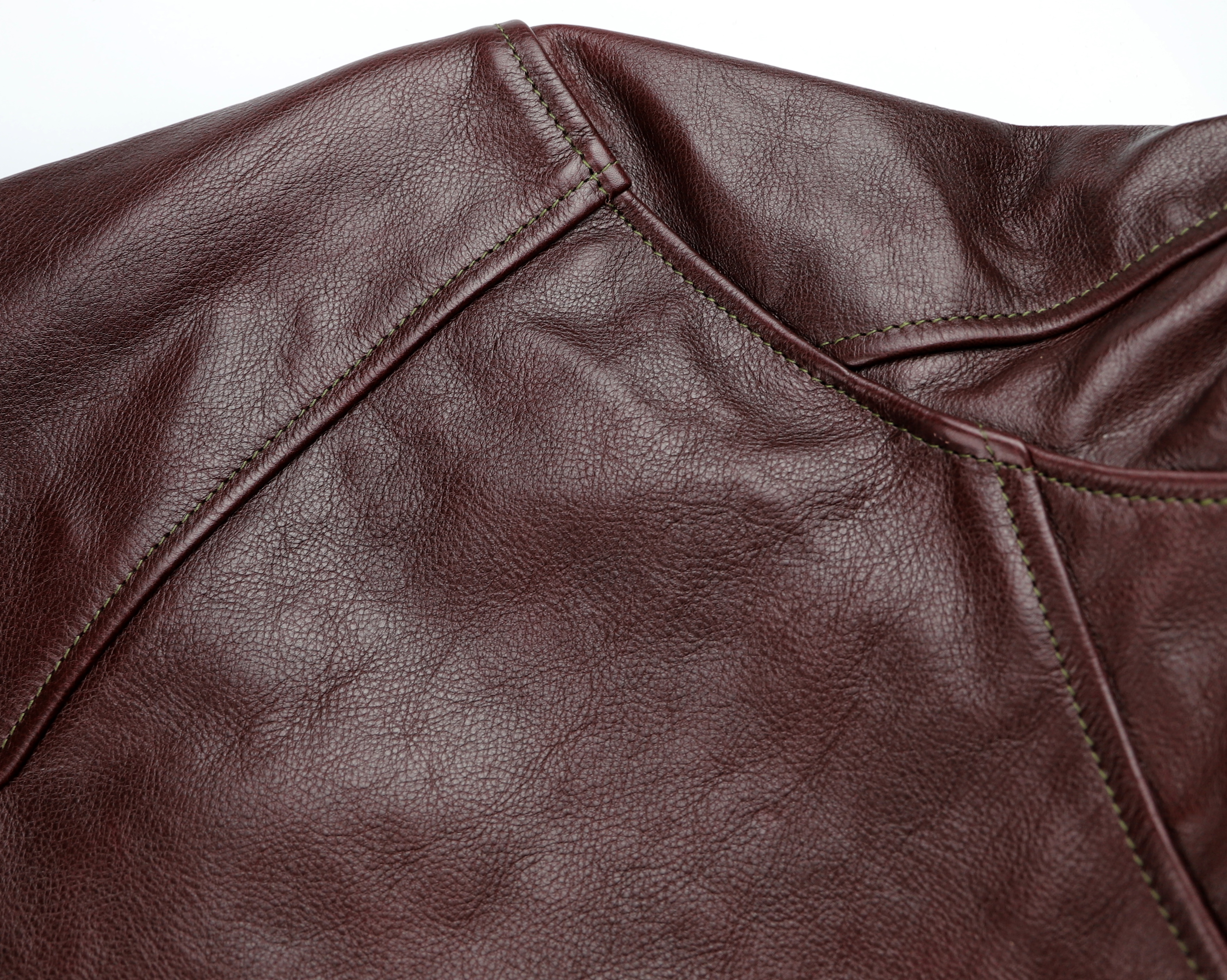 Aero Maxwell Cordovan Vicenza Horsehide shoulder seam.jpg