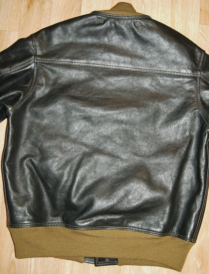 Aero Modified Collar A-1 Black Vicenza Horsehide back.jpg