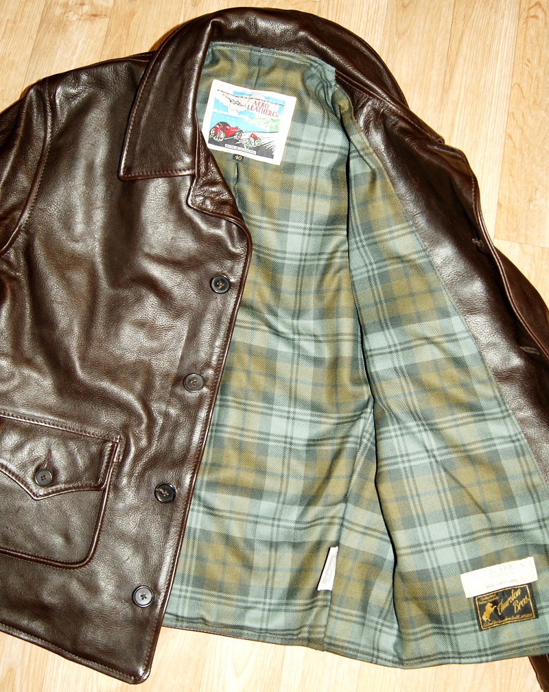 Aero Mulligan Dark Seal Vicenza Horsehide D3 Black Watch Weathered tartan lining.jpg