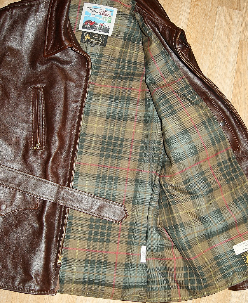 Aero Northeaster Seal Vicenza Horsehide Stewart Hunting Weathered tartan lining.jpg