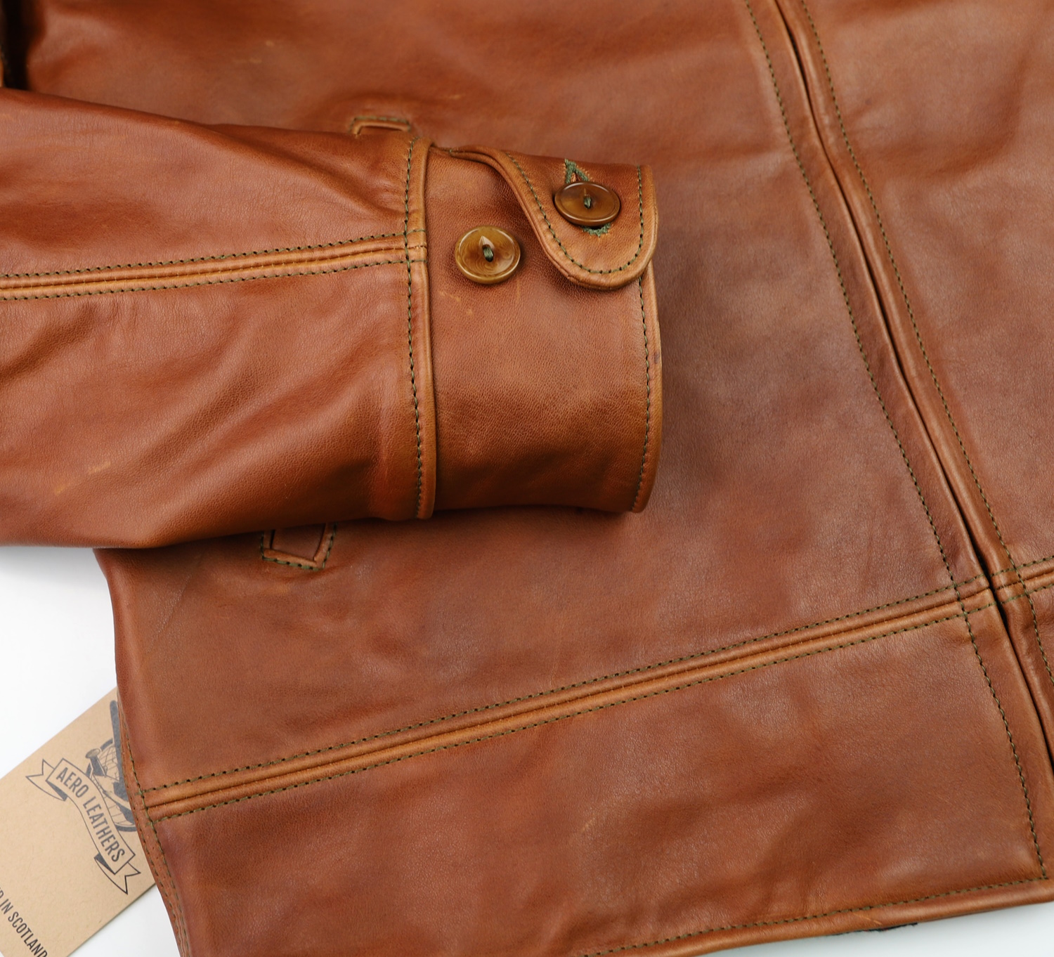 Aero Original Hercules Cognac Pinnacle Horsehide button cuff.jpg