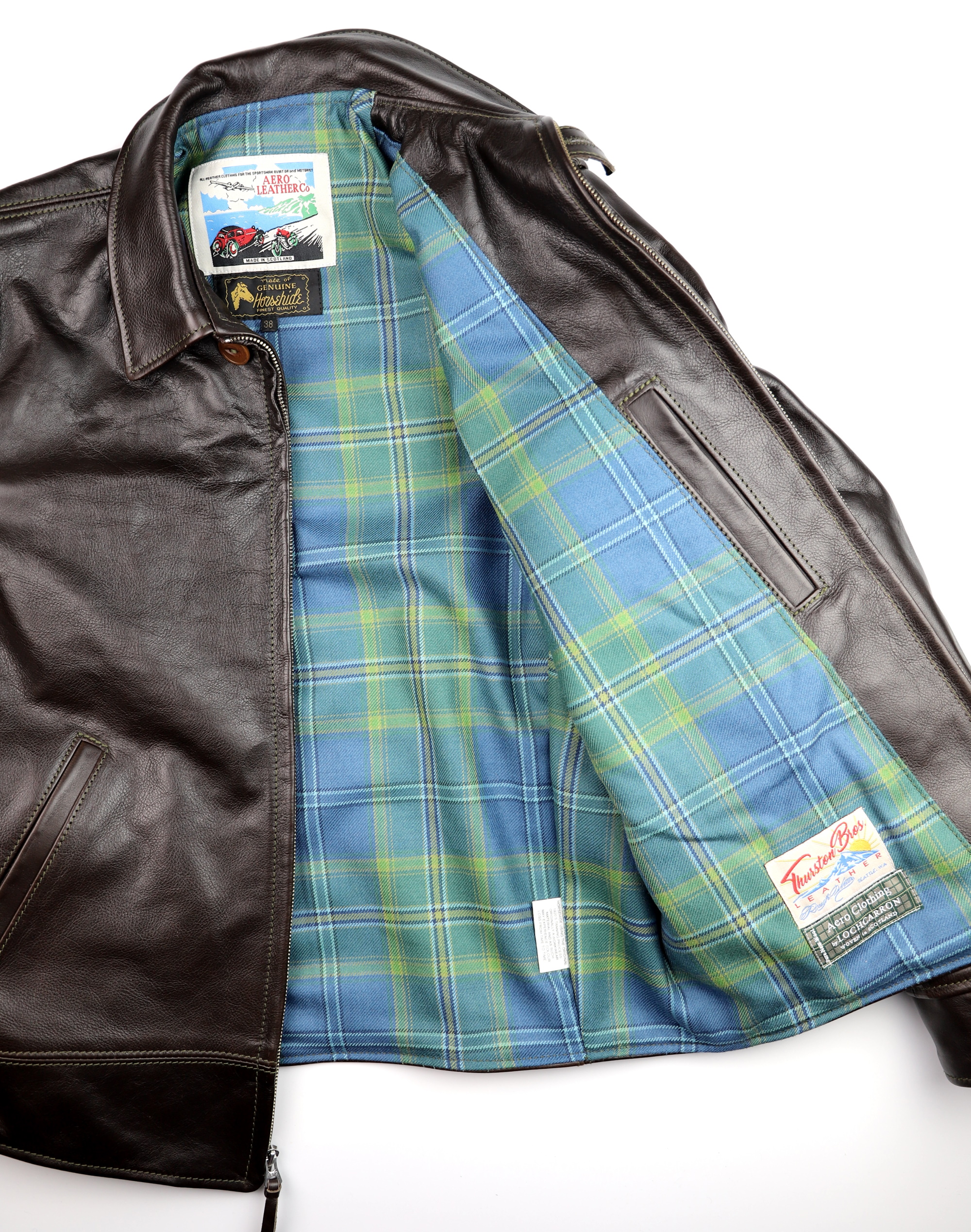 Aero Original Hercules Dark Seal Vicenza Horsehide KZ7 All Ireland Blue Irish tartan lining.jpg