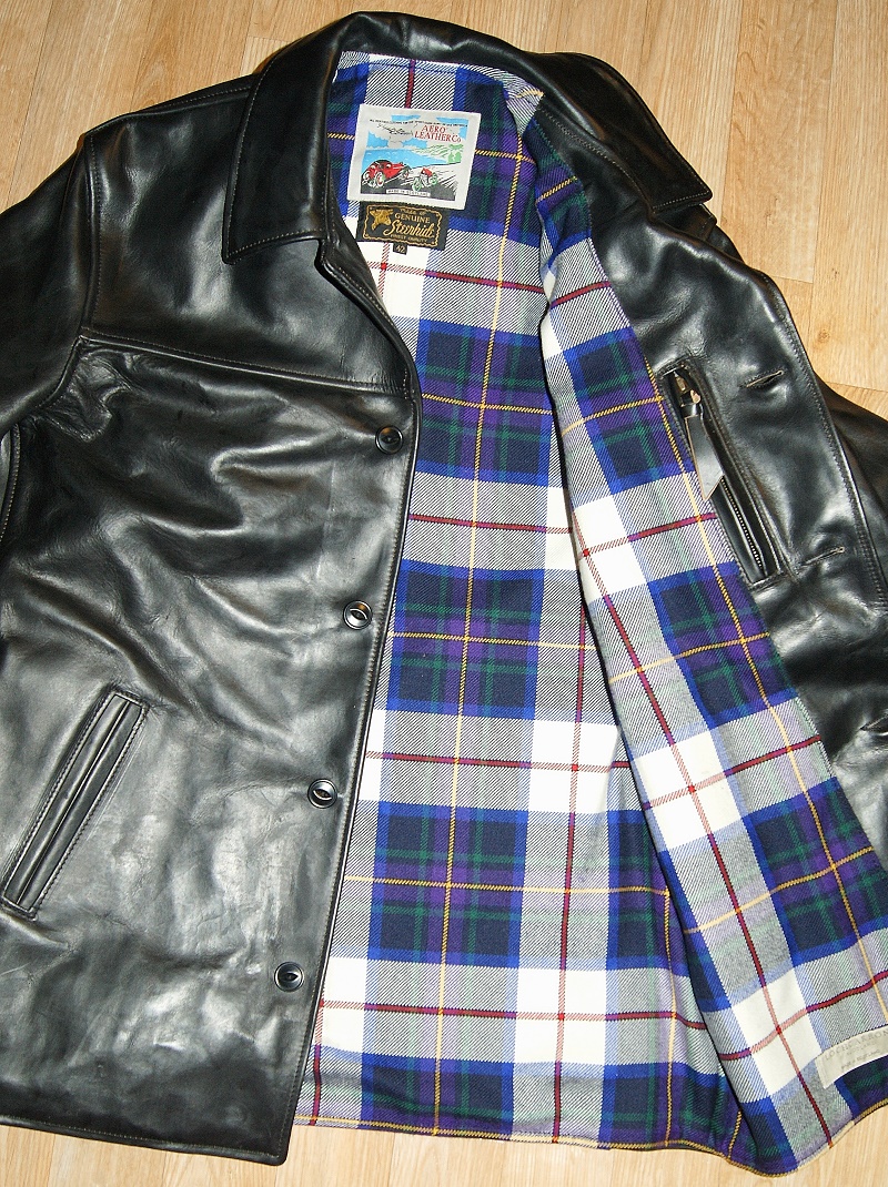 Aero Plain Teamster Black CXL Steerhide Guardian of Scotland tartan lining.jpg