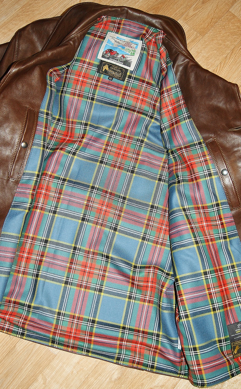 Aero Plain Teamster Seal Vicenza Horsehide MacBeth Ancient tartan wool lining.jpg