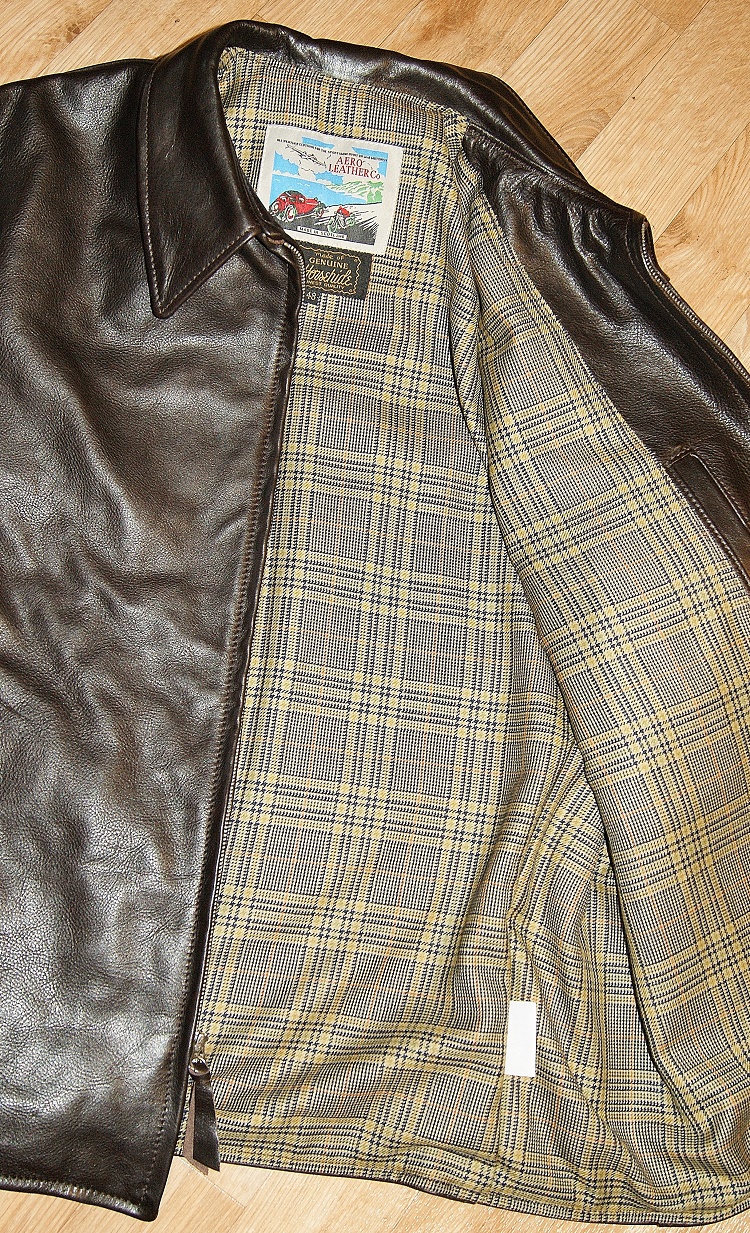 Aero Plainsman Dark Seal Vicenza Horsehide Eccles Check Tweed wool lining.jpg