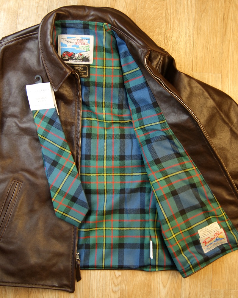 Aero Plainsman Seal Vicenza Horsehide MacLaren Ancient tartan lining and tie.jpg