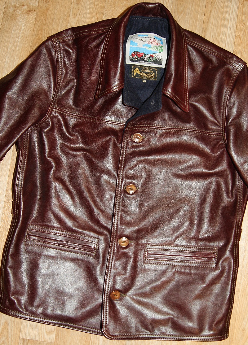 Aero Premier 1920s Work Coat Cordovan Vicenza Horsehide front.jpg