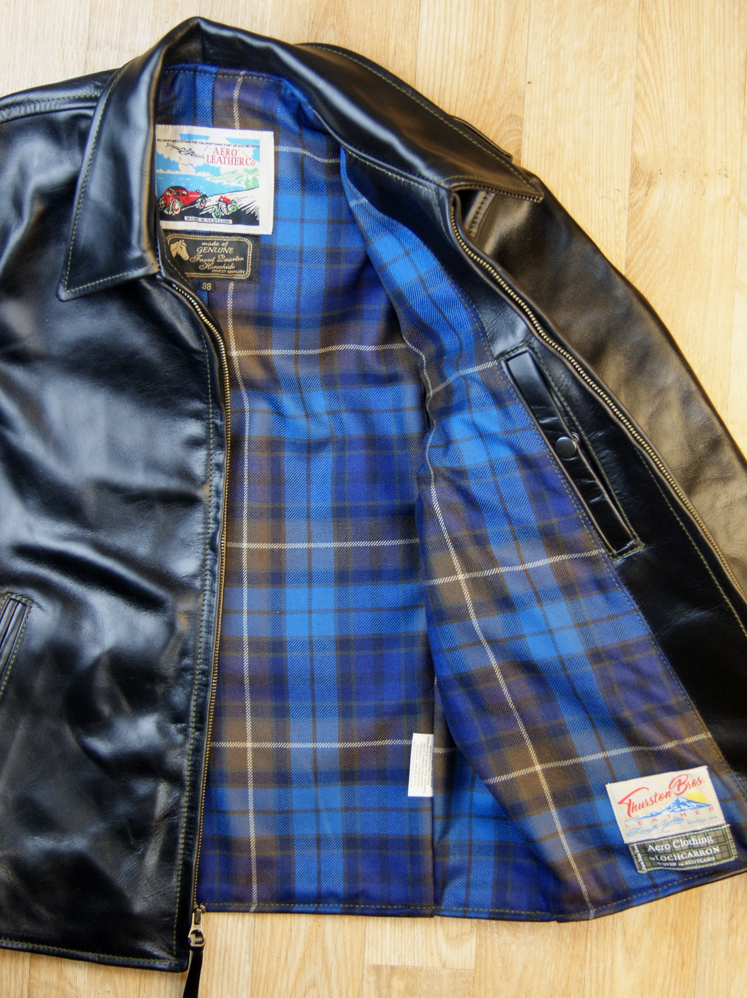 Aero Premier 1930s Half Belt Black CXL FQHH Buchanon Blue tartan lining.jpg