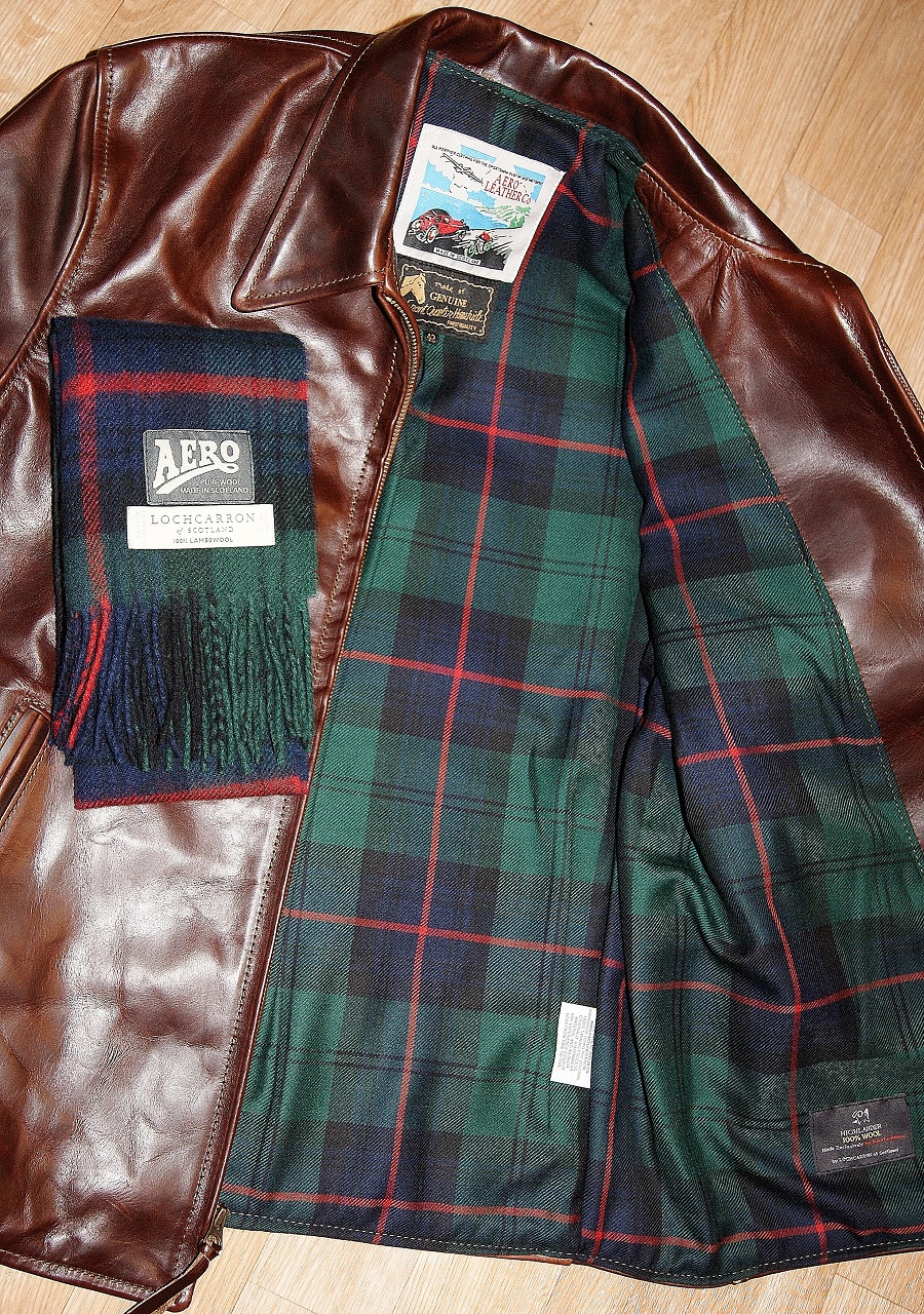 Aero Premier 1930s Half Belt Brown CXL FQHH Armstrong Modern tartan lining scarf.jpg