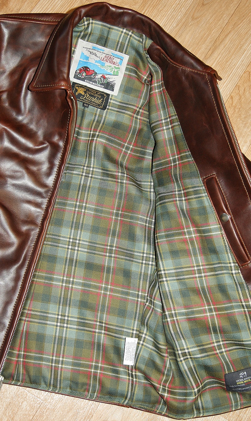 Aero Premier 1930s Half Belt Brown CXL Steerhide Scott Green Weathered tartan lining.jpg